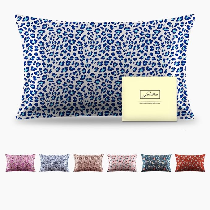 Mulberry Silk Pillowcase for Hair and Skin Queen Size Leopard Print Silk Pillow by Suatien