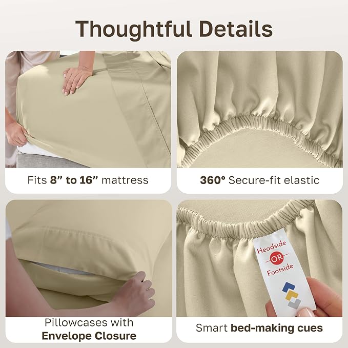 California Design Den 6 Piece Queen Sheet Set - Image 6