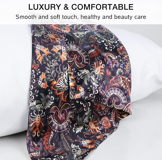 MANSPHIL Purple Paisley 100% Silk Pillowcases King Size, Bohomian Brown Floral - Image 7