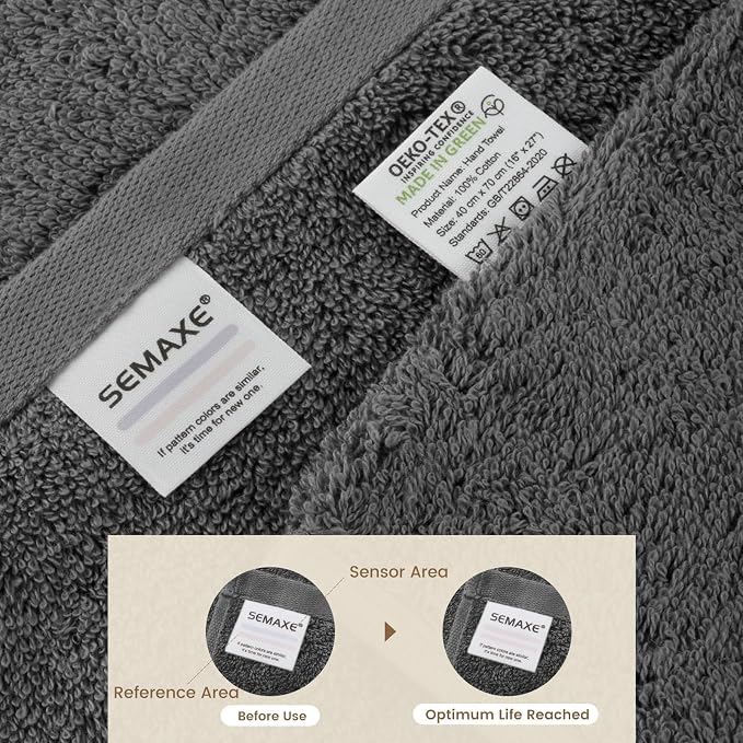 SEMAXE Grey Bath Towel, 100% Cotton Bath Towel - Image 4