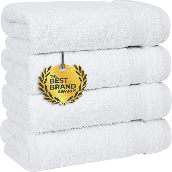 Cotton Paradise Hand Towels for Bathroom, 100% Cotton Turkish 4 Piece Hand by UNITEDHOMETEXTILE