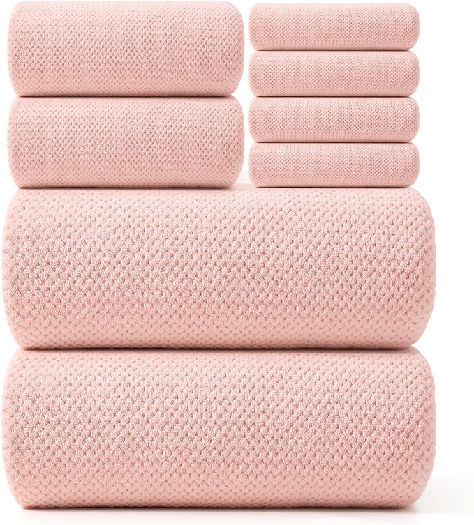 REDKISS Pink Towel Set of 8 by REDKISSOnline