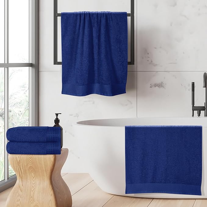 GLAMBURG Ultra Soft 4 Pack Oversized Bath Towel Set 27x54 inches, 100% Cotton - Image 5