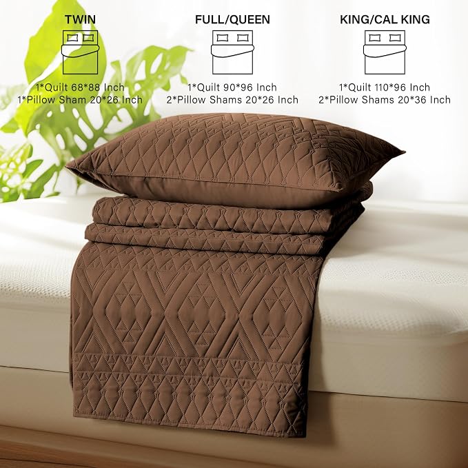 akkialla Twin Size Quilt Bedding Set, Modern Style Geoetric Pattern Coverlet Set - Image 7