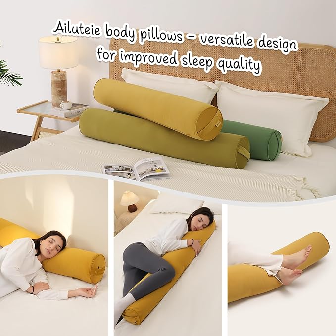 Body Pillow for Adults, Long Round Pillow, Big Cylindrical Pillow, Large Full - Image 6
