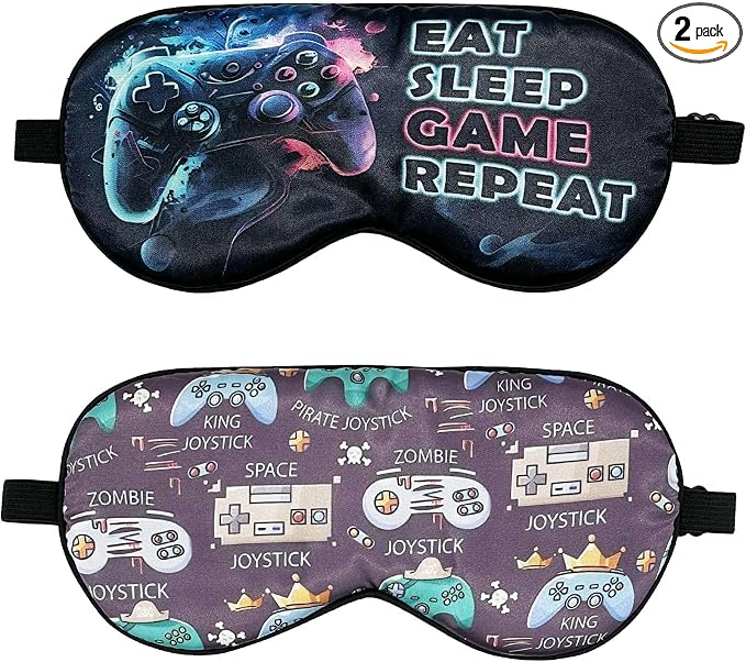 2 Pcs Boys Sleep Eye Mask, Guys Blackout Sleeping Silk Mask by knIykmr
