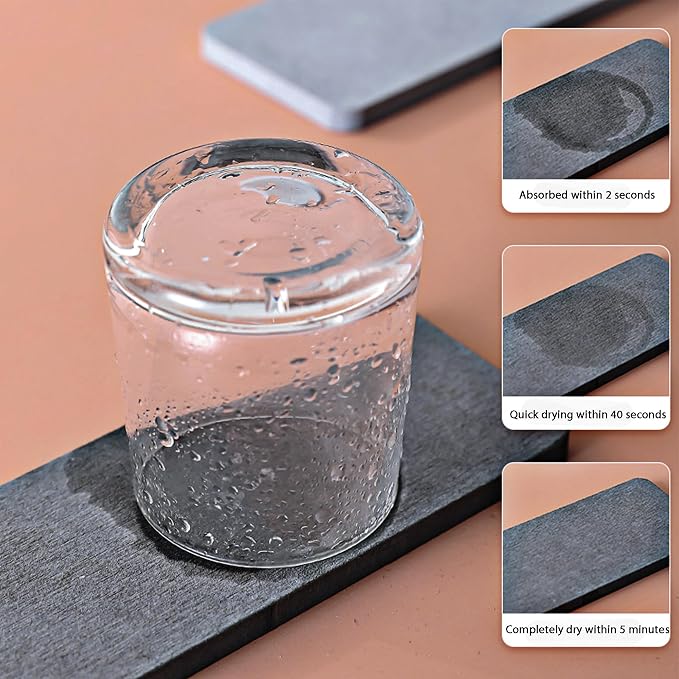 NiuYichee Set of 4 Water Absorbent Diatomite Coasters, Diatomaceous Earth - Image 7