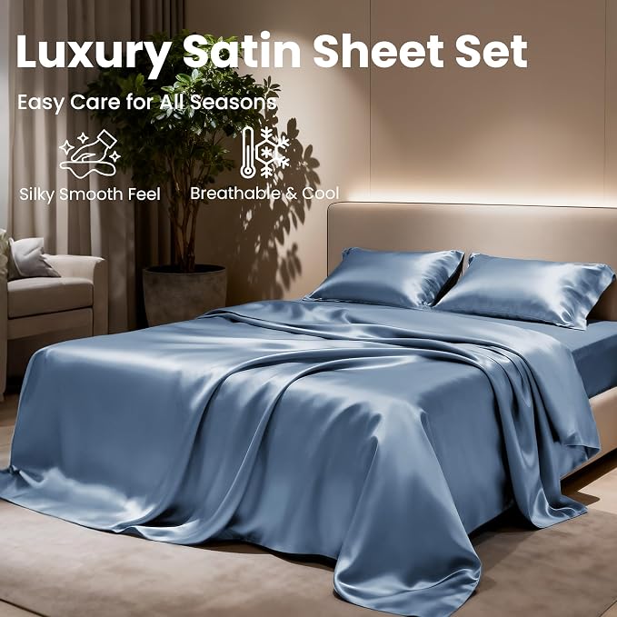 Love's cabin Twin Satin Sheets Sets - Image 8
