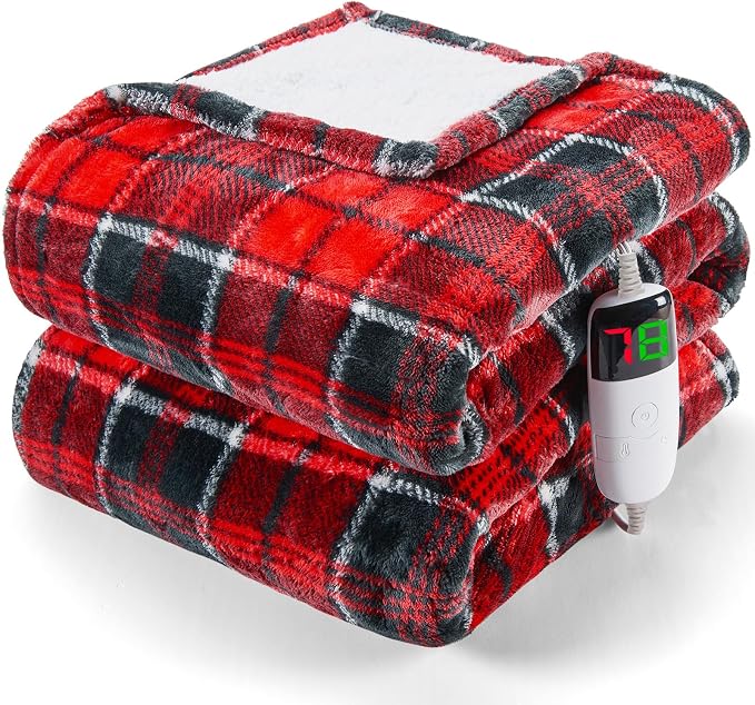 OCTROT Red Christmas Heated Blanket Electric Throw 50X60, Heating Throw Gift - Image 9