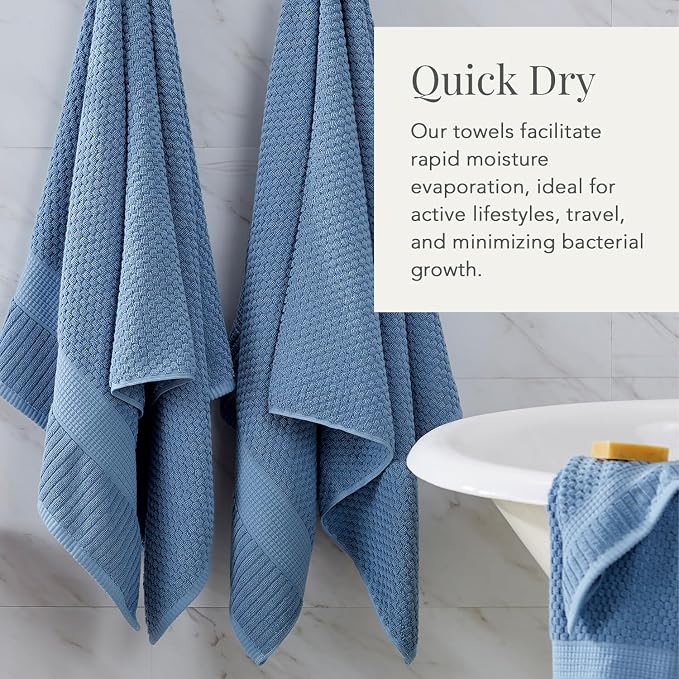 NY Loft 100% Cotton Hand Towel 6 Pack | Super Soft & Absorbent Quick-Dry Hand - Image 3