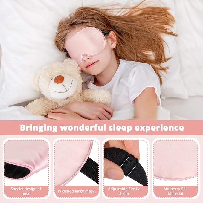 Kids Sleep Mask Eye Cover, 100% Real Natural Pure Silk Eye Mask - Image 3