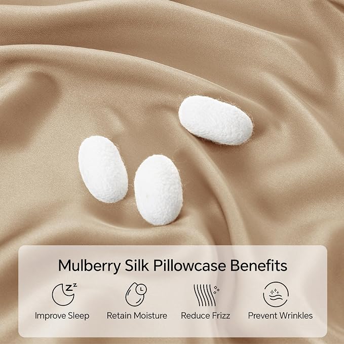 INFIIXSO Mulberry Silk Pillow Cases King Size Set of 2, Silk Pillowcase - Image 2