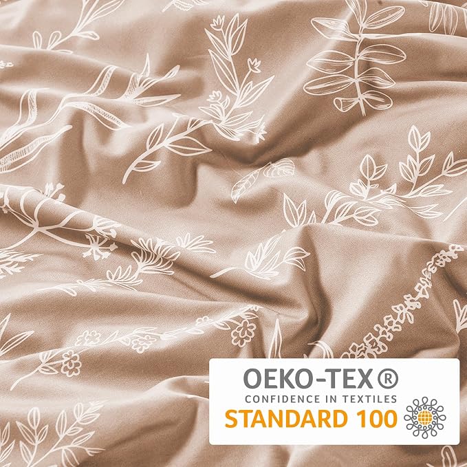 MUXHOMO Duvet Cover Full Size, Reversible Floral Rosy Gold Duvet Cover Set - Image 2