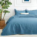 Love's cabin Twin Quilt Set Misty Blue Bedspreads Bedding Set by Lovescabin