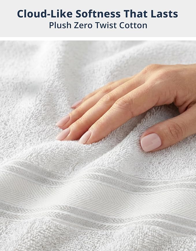 LANE LINEN 100% Mercerized Cotton Bath Towels Set of 12 – Zero Twist, 4 Bath - Image 5