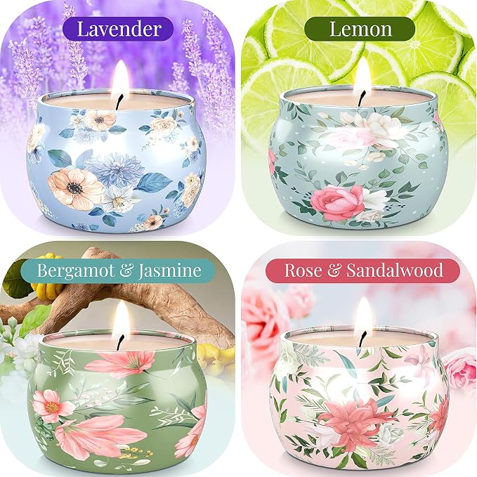 BlissfulOasis Scented Candles Set, 17.6 oz 4 Pack Home Scented Candles - Image 2