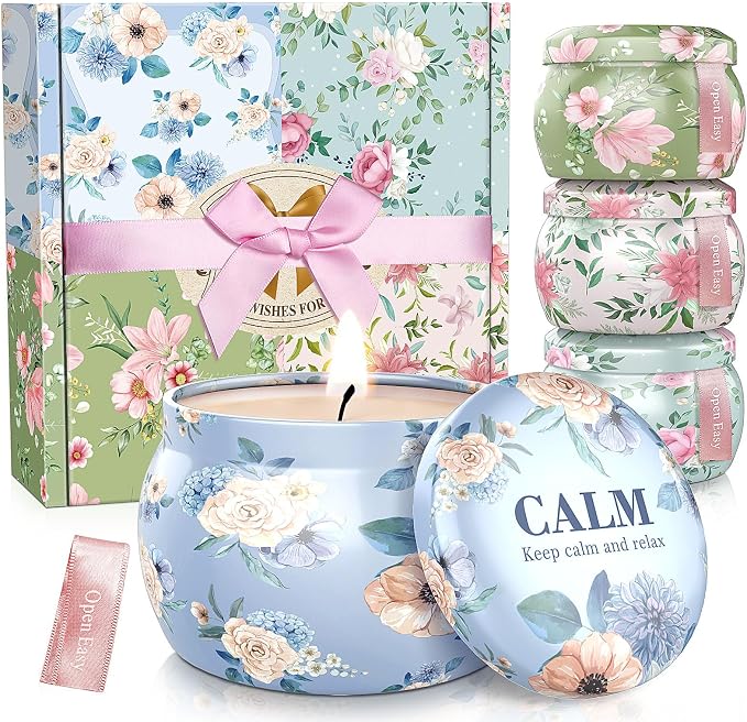 BlissfulOasis Scented Candles Set, 17.6 oz 4 Pack Home Scented Candles by BlissfulOasis