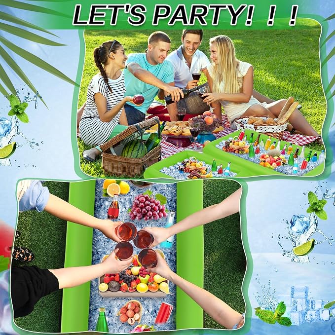 Leitee 4 Pcs Inflatable Ice Serving Bars Buffet Serving Tray Drink Cooler - Image 7