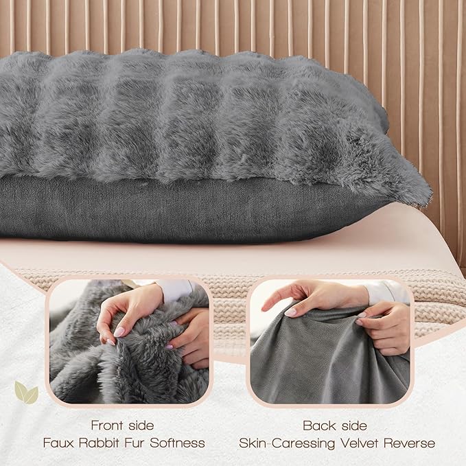 YZ HOME Faux Fur Fluffy Body Pillow - Image 3