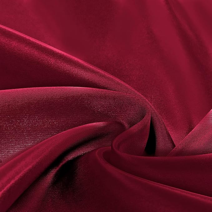 Homiest Burgundy Satin Fitted Sheet Queen Size, Deep Pocket, Luxury & Ultra - Image 5