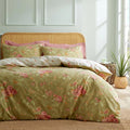 mixinni Duvet Cover Full Size, Long Staple Cotton Reversible Green Floral Duvet by mixinni
