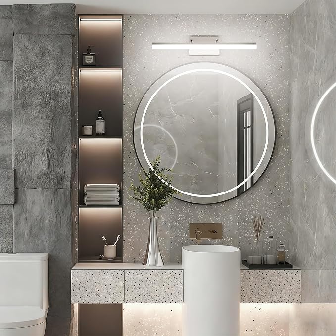 Aipsun 24 inch Modern Brushed Nickel Vanity Light Adjustable Bathroom Light - Image 7