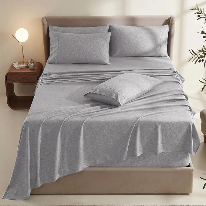 Hearth & Harbor Bed Sheets, Luxury Soft 6 Piece Bed Sheet Set Extra Deep Pocket - Image 2