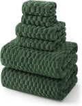 REDKISS Olive Green Microfiber Towels Set of 6-35x70 Inches Oversized Bath by REDKISSOnline
