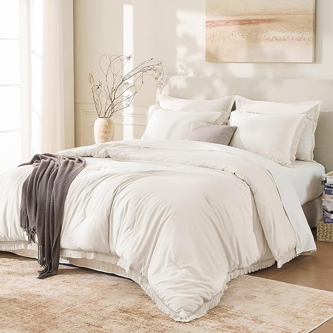 Andency California King Comforter Set Beige by Andency