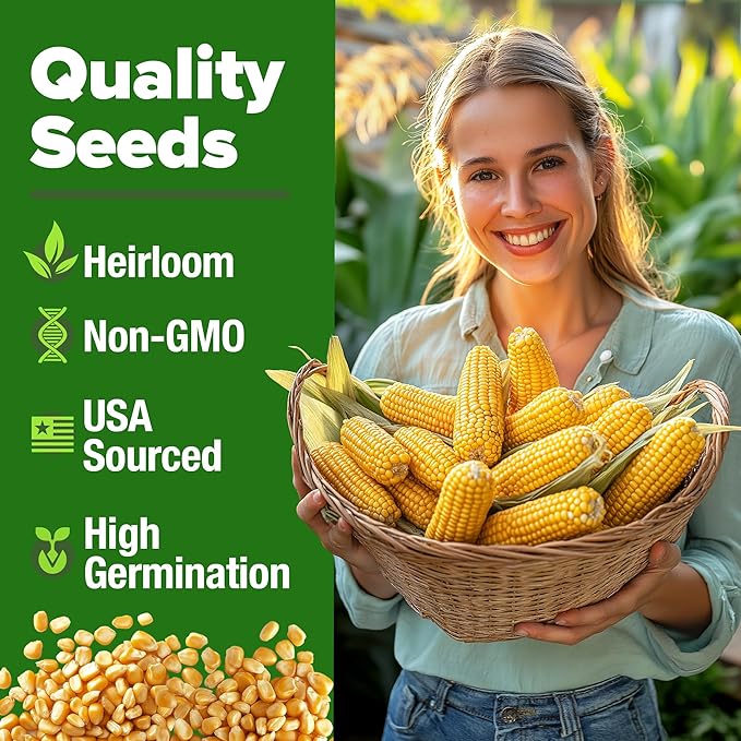 HOME GROWN Golden Bantam Sweet Corn Seeds 100+ Heirloom Non-GMO Seeds - Image 2