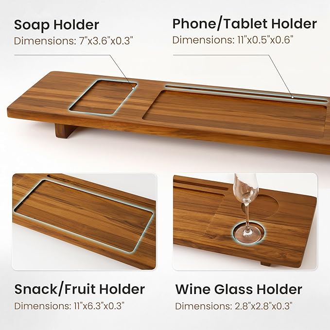 Teak Bathtub Tray - Image 4