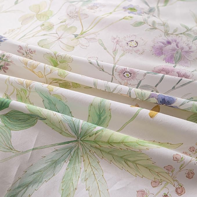 OAITE Duvet Cover Set King Size Floral Pattern Ultra Soft 100% Cotton Duvet - Image 6