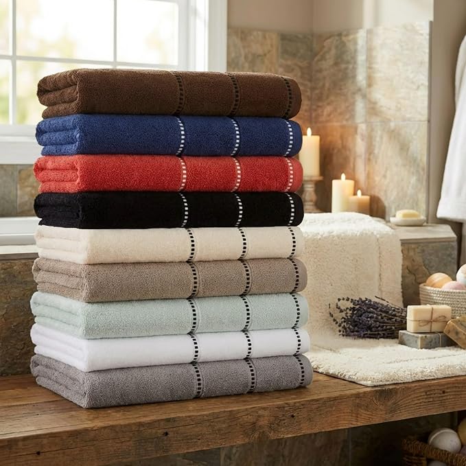 Lavish Home 6 Piece Bathroom Towels Set - Image 8