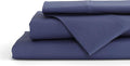 Linen Home 100% Cotton Percale Sheet Set, Twin Size, Dark Blue, Deep Pocket by LINENHOME