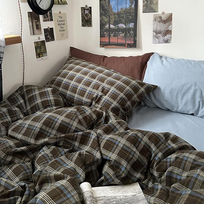 mixinni Vintage Buffalo Plaid Duvet Cover Set Full Size - Image 3