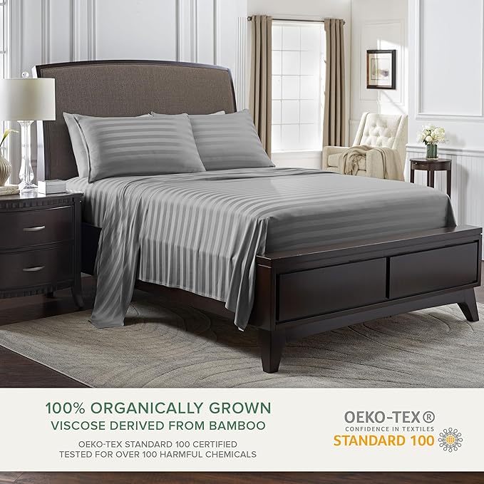 Pure Bamboo Twin Sheets, Genuine 100% Organic Viscose Derived from Bamboo Bed - Image 2