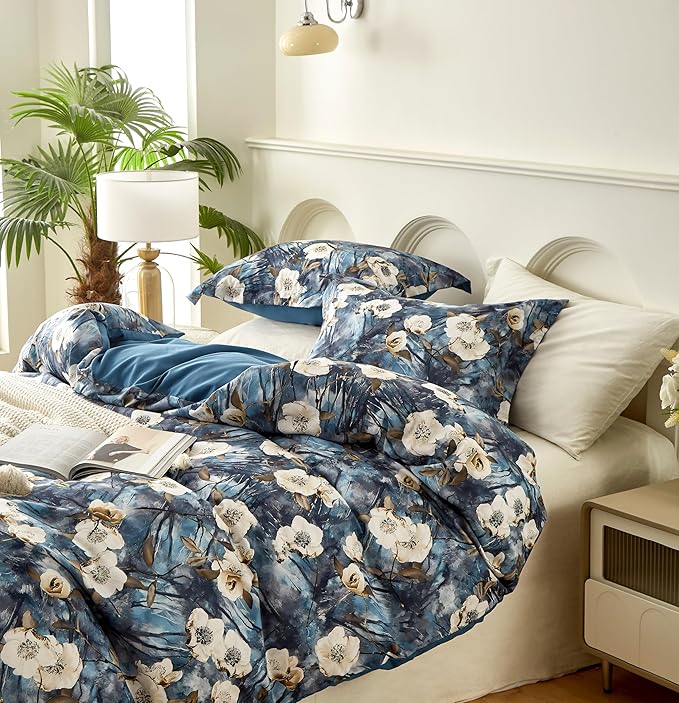 Cupocupa Duvet Cover Queen Size Set Boho Floral Pattern Queen Duvet Cover Set - Image 5