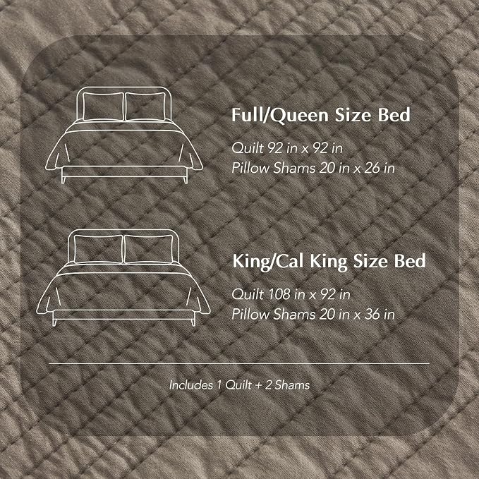 EVERGRACEHOME 100% Cotton Modern Lines Quilt Set Queen Size, Pre-Washed Soft - Image 8