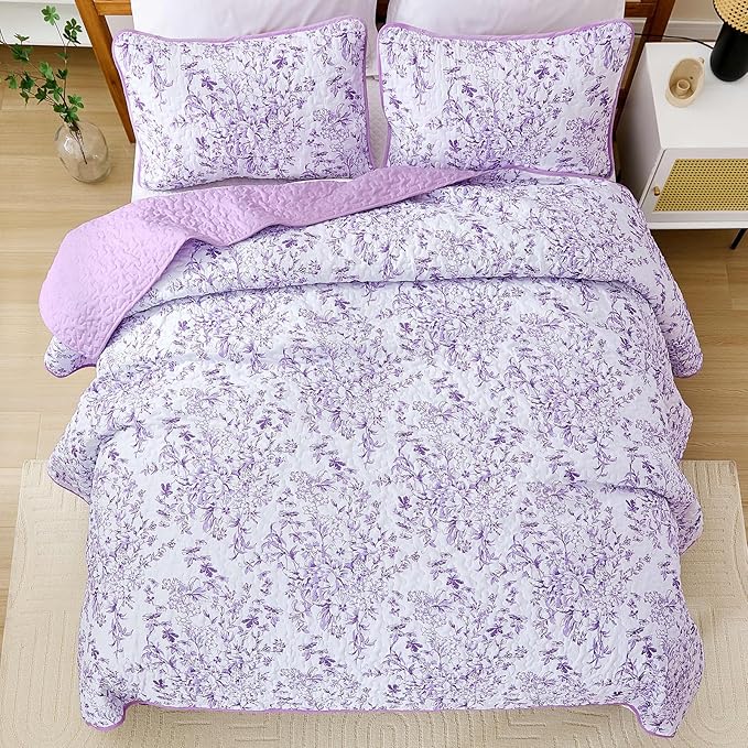 WONGS BEDDING Quilt Queen Size, Botanical Quilt - Image 4