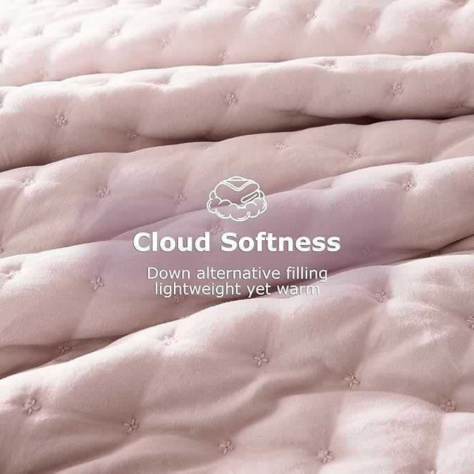 WDCOZY Pink Twin Size Quilt Bedding Sets - Image 4