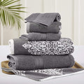 Modern Threads 6 Piece Reversible Yarn Dyed Jacquard Towel Set Artesia Damask by ModernThreads