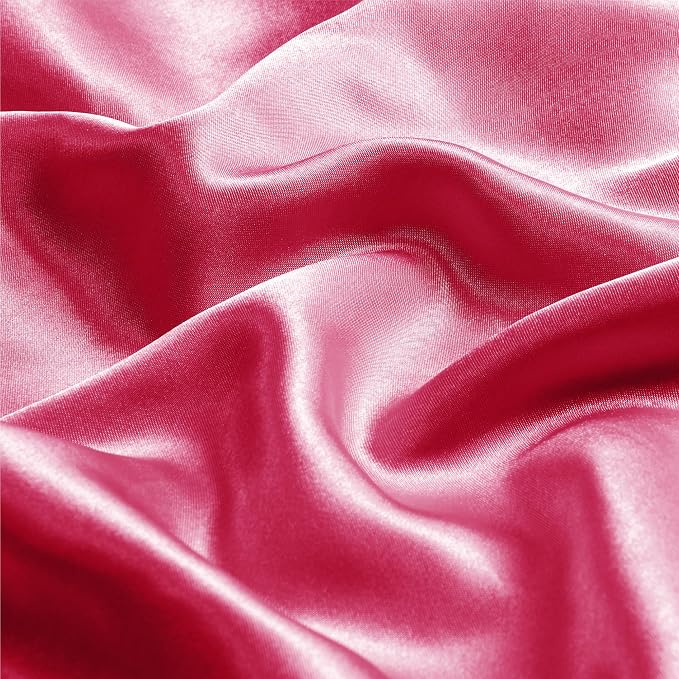 BEDELITE Satin Pillowcase with Zipper 2 Pack, Hot Pink Pillow Cases Standard - Image 3