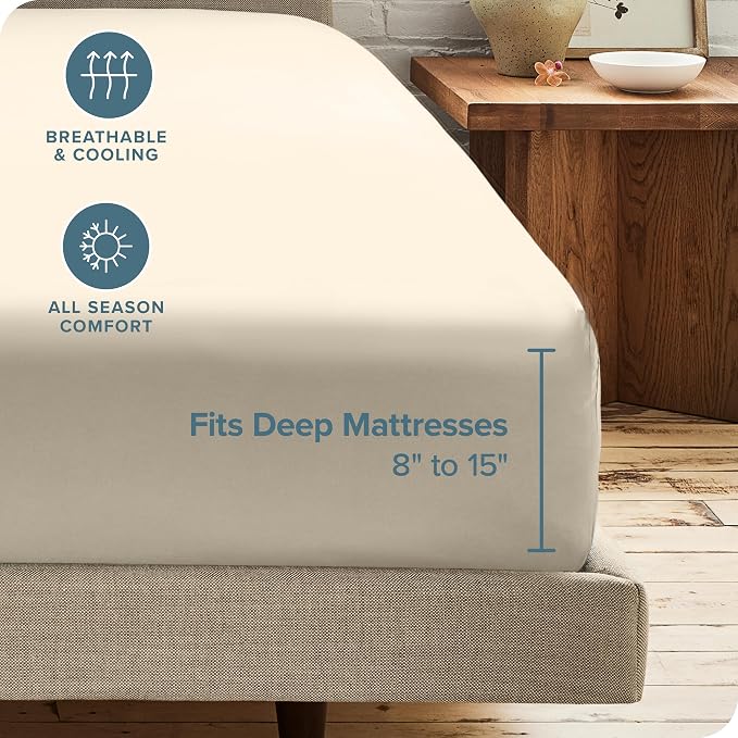 Bare Home 2-Pack Fitted Bottom Sheets Queen - Image 4