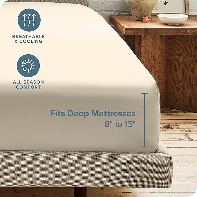Bare Home 5-Pack Fitted Bottom Sheets Twin - Image 4