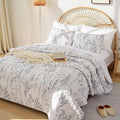 JANZAA Quilts Queen Size White Floral Bed Spread by JANZAA