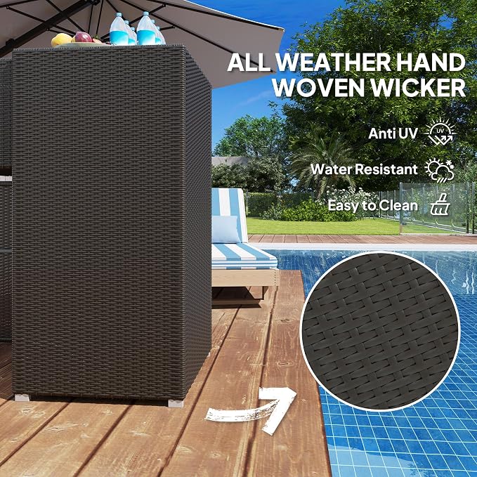 Outsunny Outdoor Towel Rack & Pool Storage Cabinet/Hot Tub Accessory Storage - Image 5