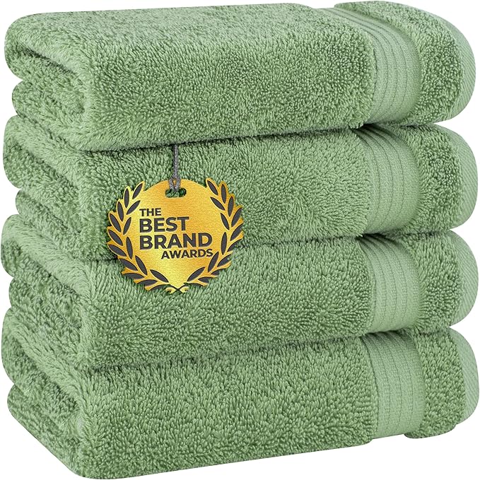 Cotton Paradise Hand Towels for Bathroom, 100% Cotton Turkish 4 Piece Hand by UNITEDHOMETEXTILE