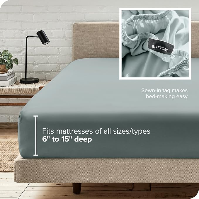 Bare Home Fitted Bottom Sheet Queen Size - Image 6