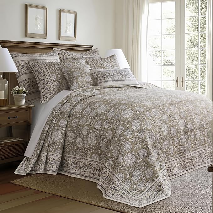 Levtex Home – Adare Taupe Bedspread Set – Twin Bedspread and 1 Standard Sham – by LevtexHome