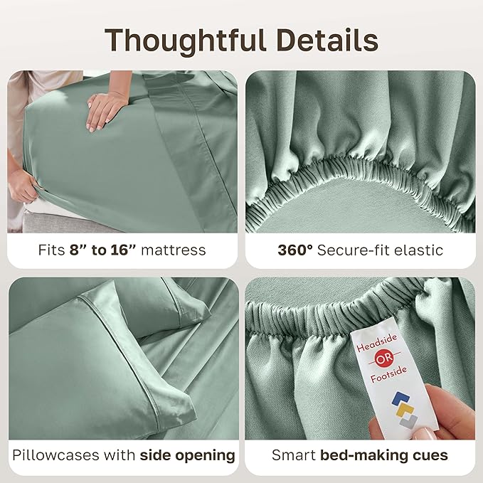 California Design Den Soft 100% Cotton Bed Sheets Full Size Set, 400 Thread - Image 6